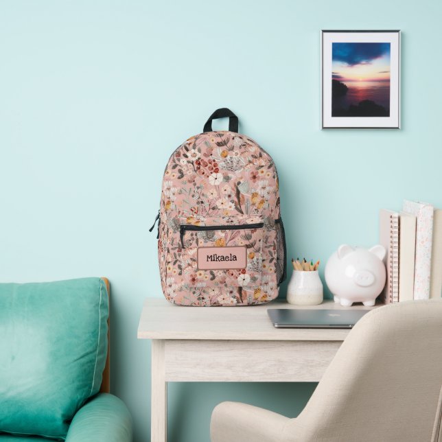 Hütte Core Rosa Personalisierter floraler Rucksack (InSitu)