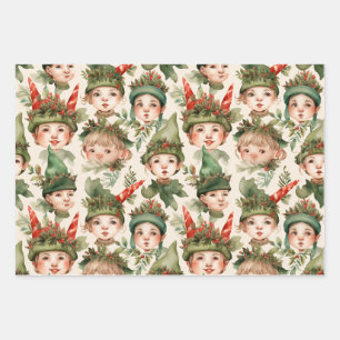 Hütte Core Weihnachtselfen Umschlagpapier Geschenkpapier Set