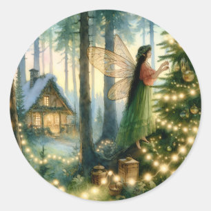 Hütte Core Whimsical Weihnachten Runder Aufkleber