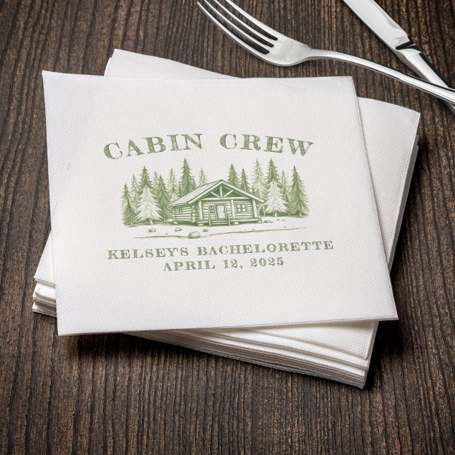Hütte Crew Green Camp Junggeselinnen-Abschied Serviette (Cabin Crew Green Camp Bachelorette Party Napkins
)