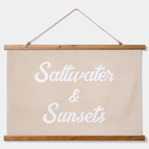 Hütte-Dekoration von Salzwasser und Sunset Beach Z Wandteppich Mit Holzrahmen