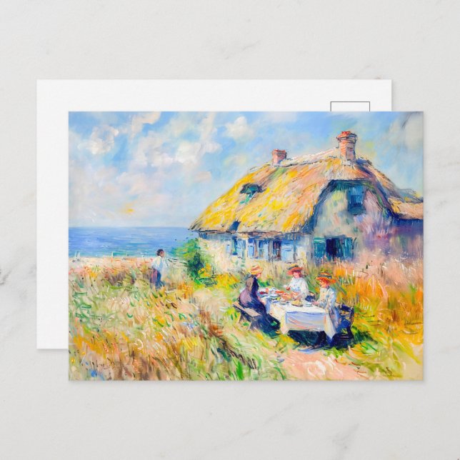 Hütte durch das Sea Impressionist Artwork Postkarte (Vorne/Hinten)