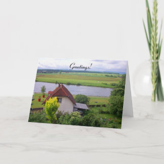 Hütte durch die River Greetings Card Karte