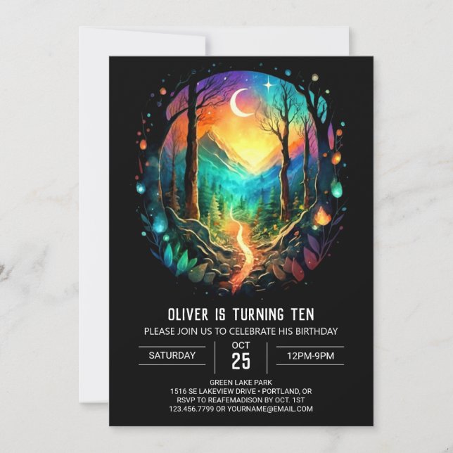 Hütte Elegant Boho Birthday Einladung (Vorderseite)