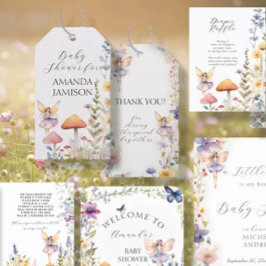 Hütte Fairies Floral Baby Girl Dusche verzaubert Geschenkanhänger
