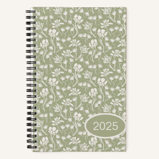 Hütte Floral Sage Green Notizbuch