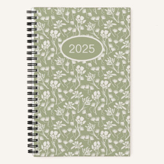 Hütte Floral Sage Green Notizbuch