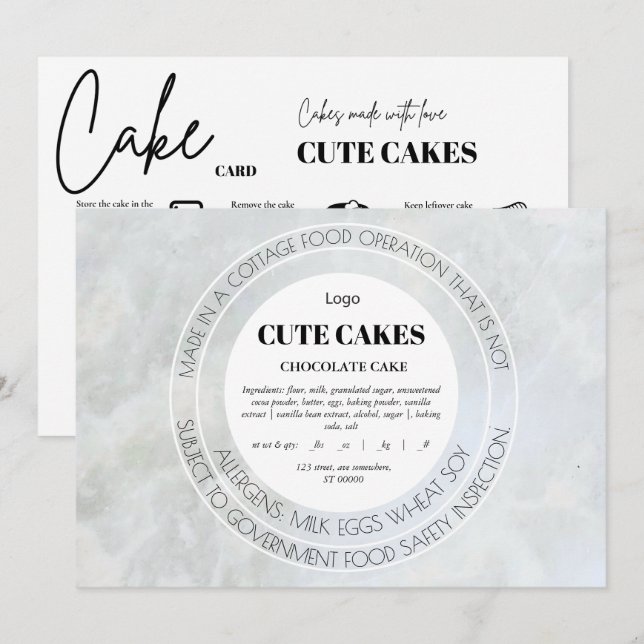 Hütte Food Label QR Code und Cake Card Einladung (Vorne/Hinten)