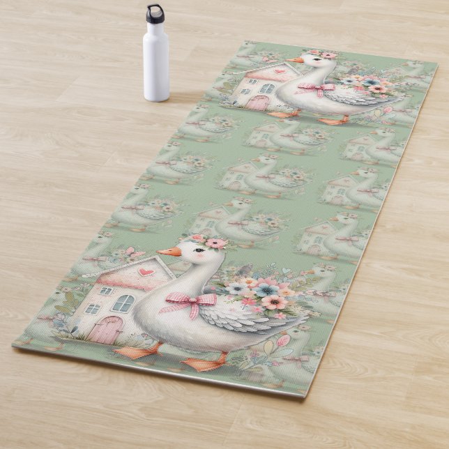 Hütte Gänse Blumenhausszene Yogamatte (Beispiel)