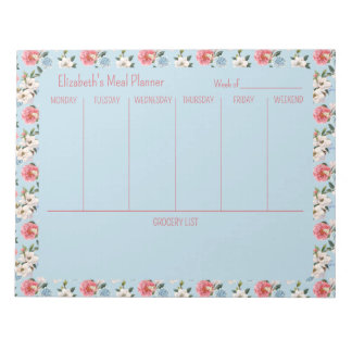 Hütte Garden Blume Personalisierte Menüplaner Notizblock