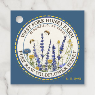 Hütte Garden Wild Meadow Honeybees Blue Geschenkanhänger