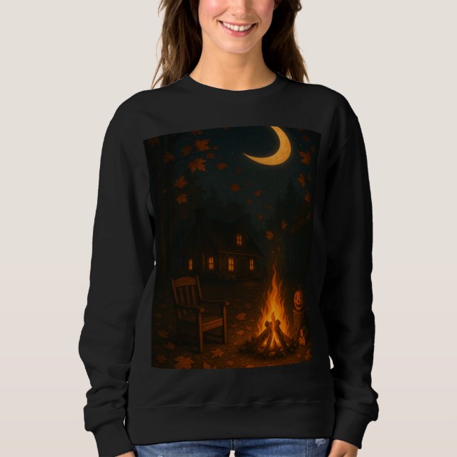Hütte glühen im Wald - Gemütlicher Fall - Illustra Sweatshirt (Vorderseite)