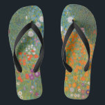 Hütte Gustav Klimt Blumengarten Flip Flops<br><div class="desc">Ein wunderschönes Gartenbild - das ist ein klassisches Gemälde von Gustav Klimt,  genannt Hütte Garden,  oder Bauergarten,  1907,  das ein nahes Bild eines Blumengartens,  ein buntes Blumengemälde ist.</div>