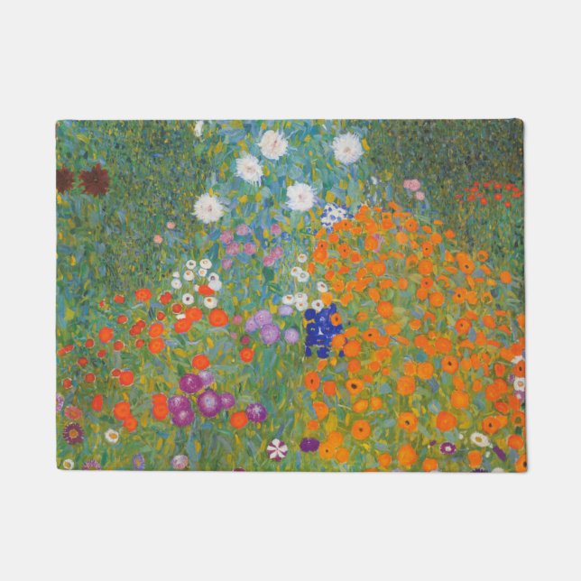Hütte Gustav Klimt Blumengarten Fußmatte (Vorderseite)