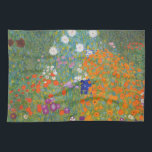 Hütte Gustav Klimt Blumengarten Geschirrtuch<br><div class="desc">Ein wunderschönes Gartenbild - das ist ein klassisches Gemälde von Gustav Klimt,  genannt Hütte Garden,  oder Bauergarten,  1907,  das ein nahes Bild eines Blumengartens,  ein buntes Blumengemälde ist.</div>