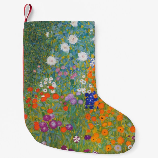 Hütte Gustav Klimt Blumengarten Kleiner Weihnachtsstrumpf (Vorderseite)