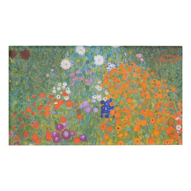 Hütte Gustav Klimt Blumengarten Namenschild (Vorderseite)