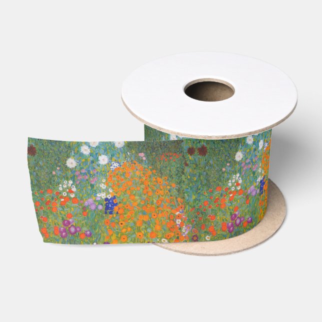 Hütte Gustav Klimt Blumengarten Satinband (Spule)