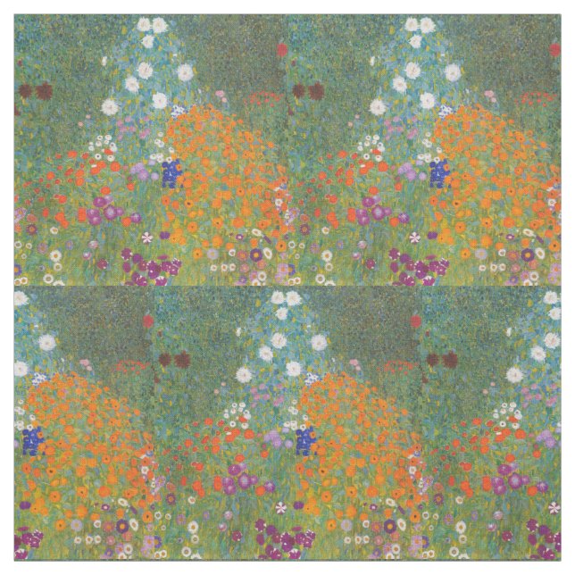 Hütte Gustav Klimt Blumengarten Stoff (Muster)