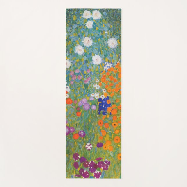 Hütte Gustav Klimt Blumengarten Yogamatte (Vorderseite)