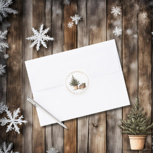 Hütte Hygge Round-Rücksendeadresse-Aufkleber Runder Aufkleber