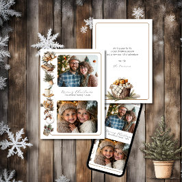 Hütte Hygge Zwei-Foto-Weihnachtskarte Feiertagskarte