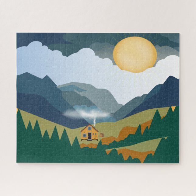Hütte im sonnigen Bergtal (Horizontal)