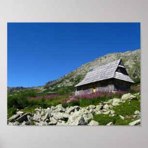 Hütte im Tal der fünf Teiche, Poster der Tatra
