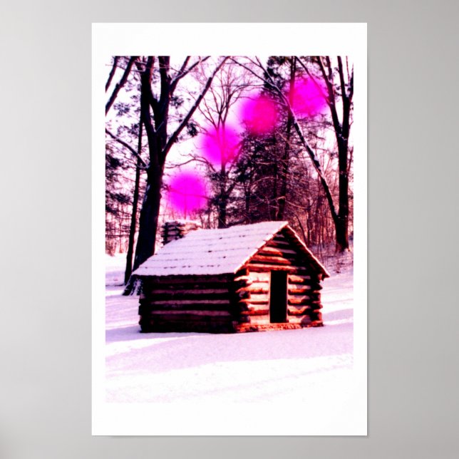 Hütte im Wald Poster (Vorne)