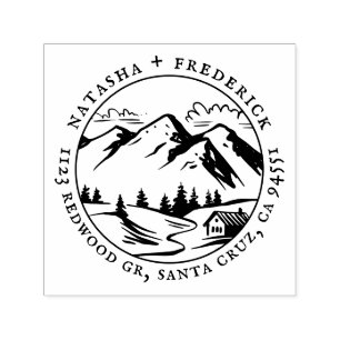 Hütte in der waldreichen Rücksendeadresse Permastempel