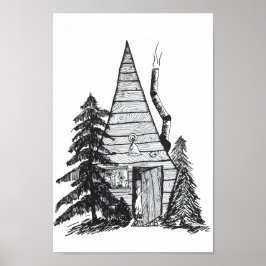 Hütte in der Woods Kinderzimmer Poster