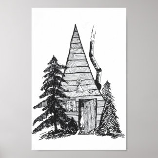 Hütte in der Woods Kinderzimmer Poster