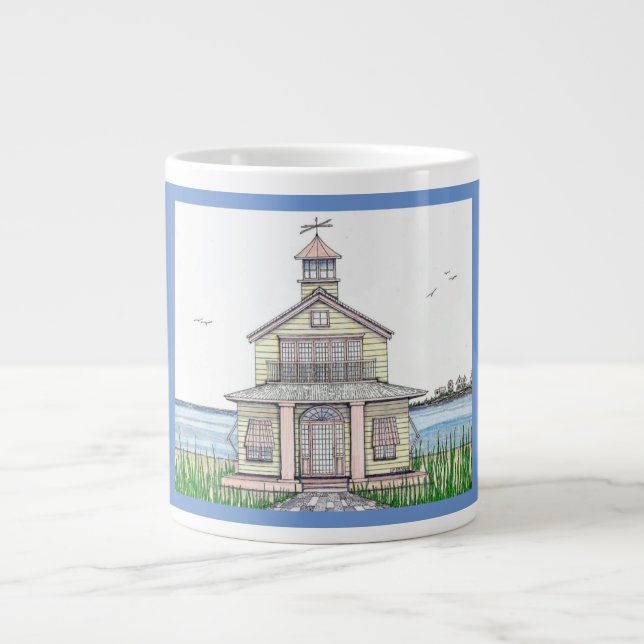 Hütte Jumbo Tasse mit Blue (Vorderseite)