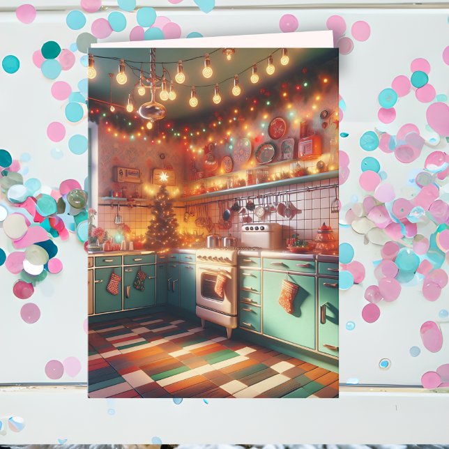 Hütte Kitsch Holiday Retro Küche Weihnachten Karte (Von Creator hochgeladen)