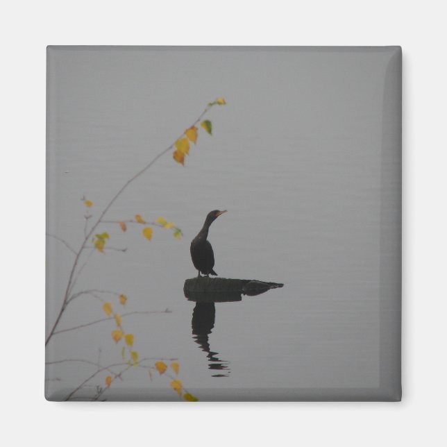 Hütte Lake Cormorant Bird Magnet (Vorne)