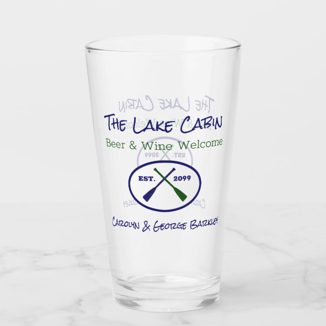 Hütte Lake Zuhause Ocean Funny Tumblers Brille (Vorderseite)