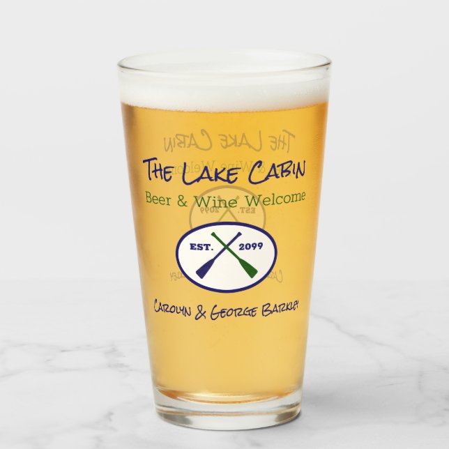 Hütte Lake Zuhause Ocean Funny Tumblers Brille (Vorne (Gefüllt))