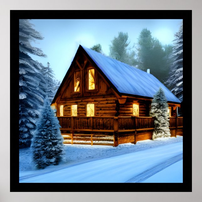 Hütte Land Nordkiefern Kabine Poster (Vorne)