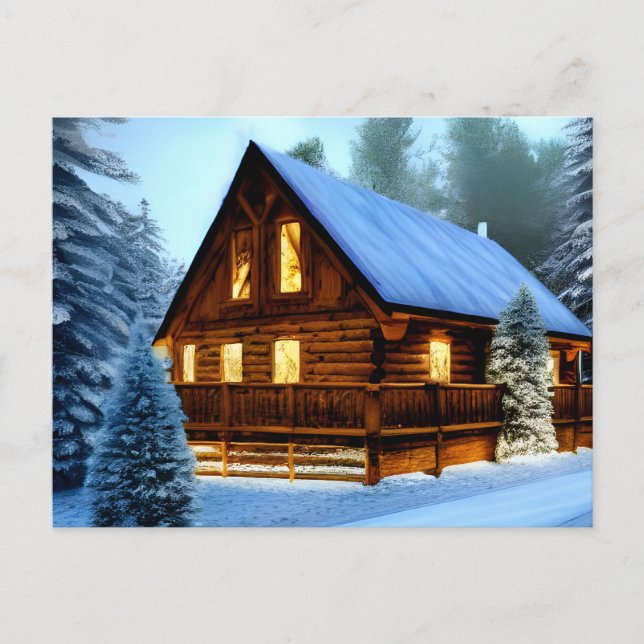 Hütte Land Nordkiefern Kabine Postkarte (Vorderseite)