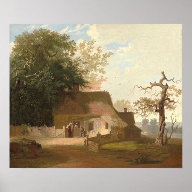 Hütte Landschaft - George Bingham Fine Art Poster (Vorne)