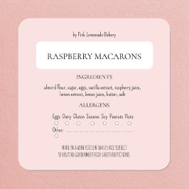 Hütte Law Bakery Ingredients and Allergen Label Quadratischer Aufkleber