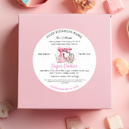 Hütte Lebensmittelrecht Backwaren Zutaten für Pink Runder Aufkleber