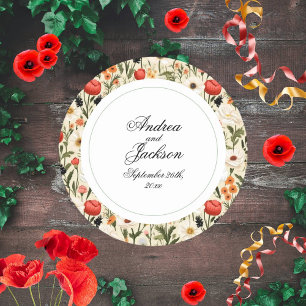 Hütte Meadow Colorful Wildblumen # Hochzeit Runder Aufkleber