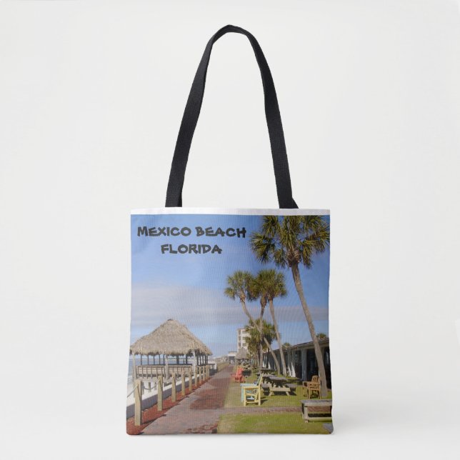 HÜTTE MEXIKO-STRAND-FLORIDA-SCHWINGEN-TIKI TASCHE (Vorderseite)