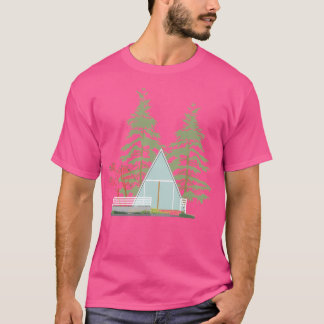 Hütte mit moderner Architektur im Baseball-Wald T-Shirt