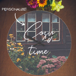 Hütte mit rustikalem Garten Große Wanduhr