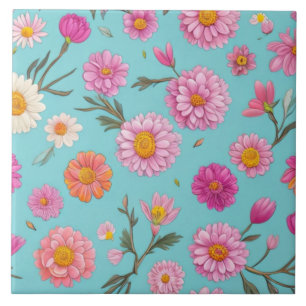 Hütte-Mittelblütenblütenblütenfarben Rosa Blume Fliese