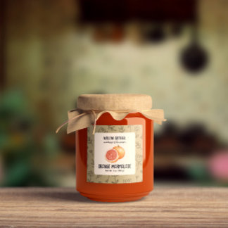 Hütte Orange-Marmalade-Etikett Quadratischer Aufkleber