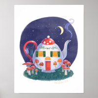 Hütte Pilz Teapot Kunstdruckerei