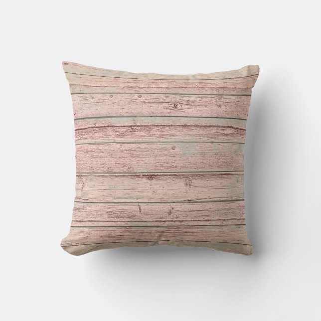 Hütte Rustic Zuhause Rose Wood Grau Silver Kissen (Vorderseite)